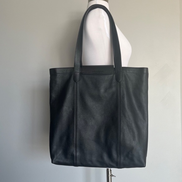 Longchamp Le Pliage Cuir LGP Graffiti Leather Tote Black Graphic Shoulder Bag - Picture 4 of 10